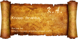 Knopp Aranka névjegykártya