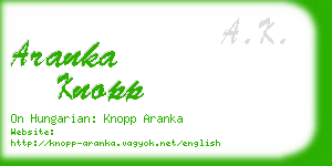 aranka knopp business card
